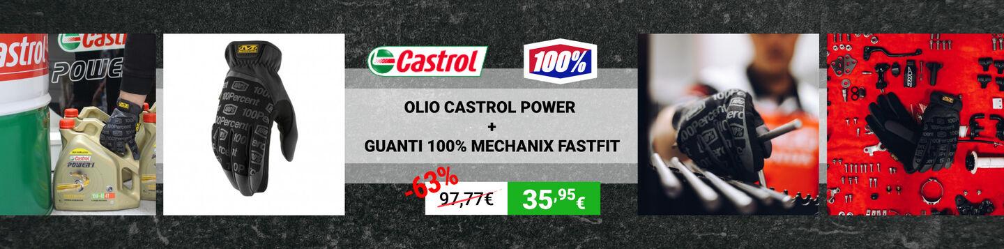 Pack Olio Castrol Power + Guanti 100% Mechanix Fastfit