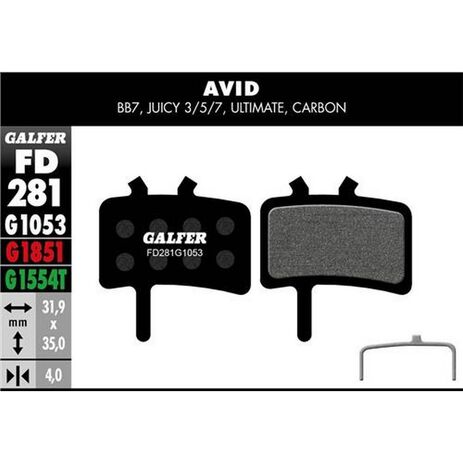 _Pastiglie Freno Bici Galfer Standard Avid Juicy - Carbon - Ulti | FD281G1053 | Greenland MX_