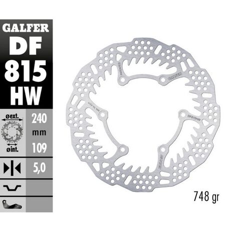 _Disco Freno Posteriore Galfer Shark Fisso Beta RR 250 2T 12-.. Beta RR 450 4T 13-.. 240x5mm | DF815HW | Greenland MX_