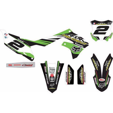 _Kit Completo Adesivi Kawasaki KX 450 19-23 Pro Circuit Verde | SK-KX450F19PCGR | Greenland MX_