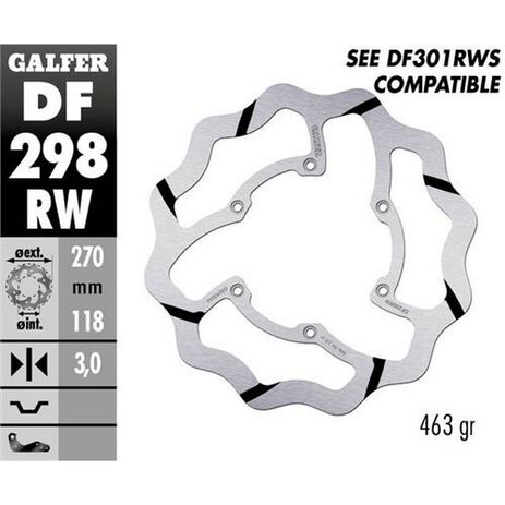 _Disco Freno Anteriore Galfer A Forma Di Fiore Scanalato Fisso Yamaha YZ 250 F 16-20 YZ 450 F 16-19 270x3 mm | DF298RW | Greenland MX_