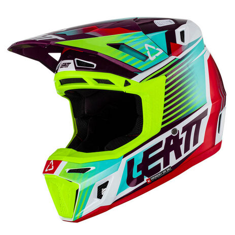 _Casco con Maschera Leatt Moto 8.5 Bianco/Verde/Rosso | LB1023010400-P | Greenland MX_