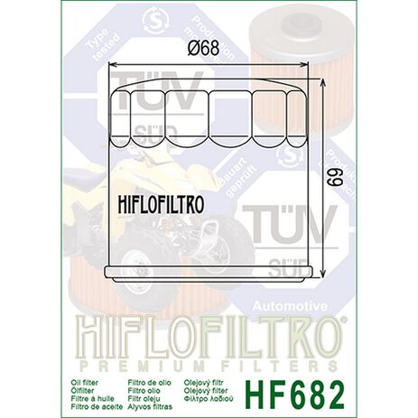 _Filtro Olio Hiflofiltro GOES 450 X 500/520 MAX | HF682 | Greenland MX_