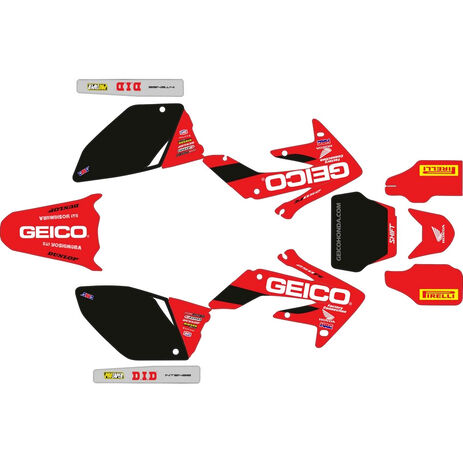 _Kit Completo Adesivi Honda CRF 250 R 04-05 Geico Edition | SK-HCRF250405GE-P | Greenland MX_