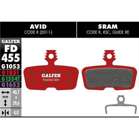 _Pastiglie Freno Bici Galfer Advanced Avid Code R (11-) | FD455G1851 | Greenland MX_