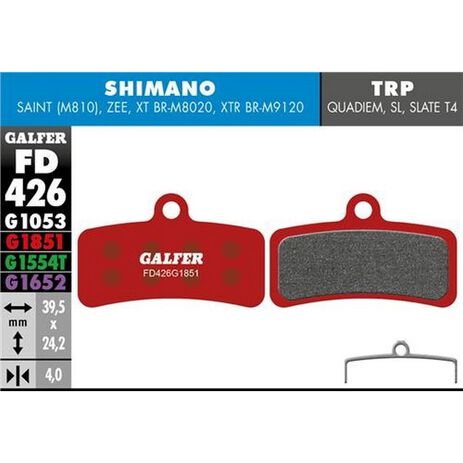 _Pastiglie Freno Bici Galfer Advanced Shimano Saint - Zee | FD426G1851 | Greenland MX_