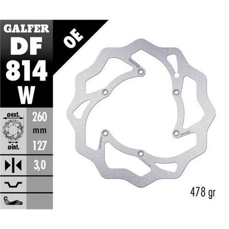 _Disco Freno Anteriore a Forma di Fiore Galfer Beta RR 250 2T Enduro 12-.. RR 450 4T Enduro 13-.. 260x3 mm | DF814W | Greenland MX_