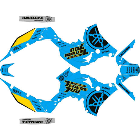 _Kit Adhesivos Completo Logo Yamaha Ténéré 700 19-.. Azul/Amarillo/Negro | SK-YTE70019LOBLYBK-P | Greenland MX_